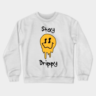 'Stay Drippy' Orange smiley face Crewneck Sweatshirt